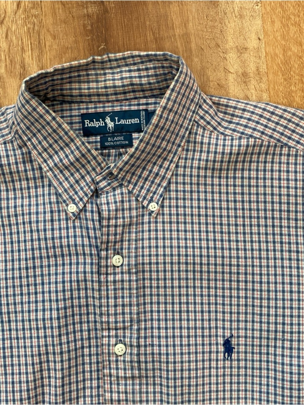 Ralph Lauren Blaire Shirt Mens Large Short Sleeve Plaid Button Down
